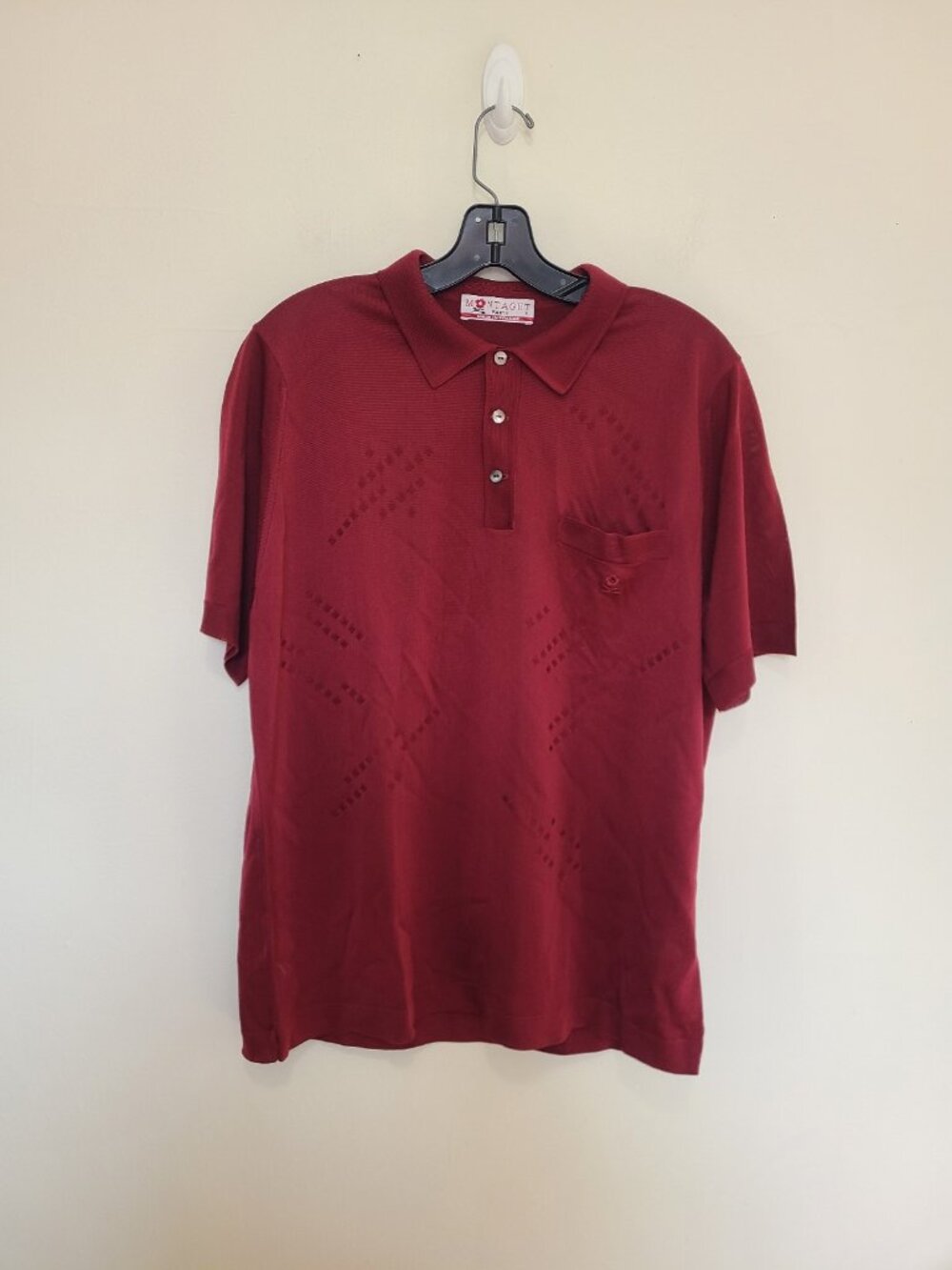 Montagut Paris Polo Shirt Short Sleeve Front Pocket Size 5 Red